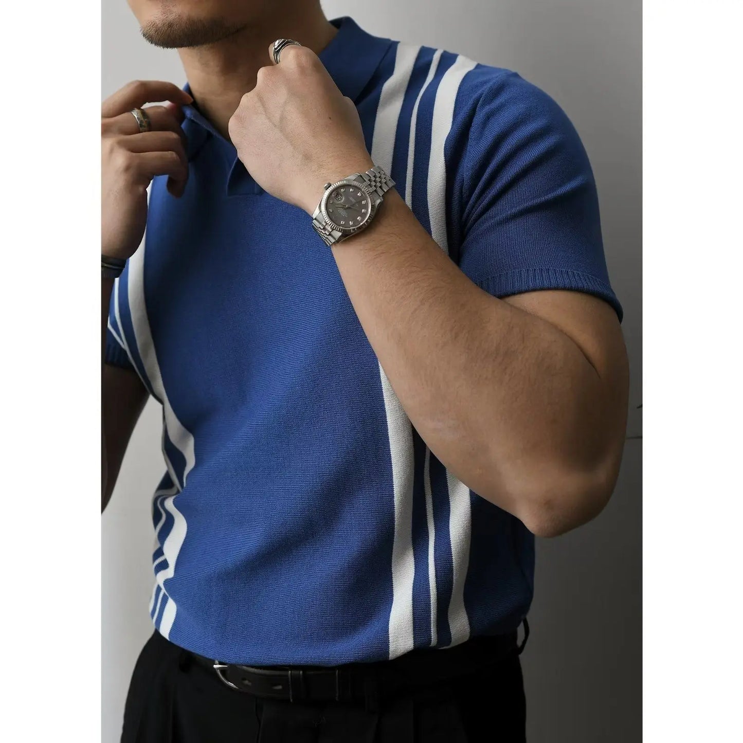 Variant image for Herr Polo Skjorta Blå Storlek M 100% Bomull Slim Fit-39
