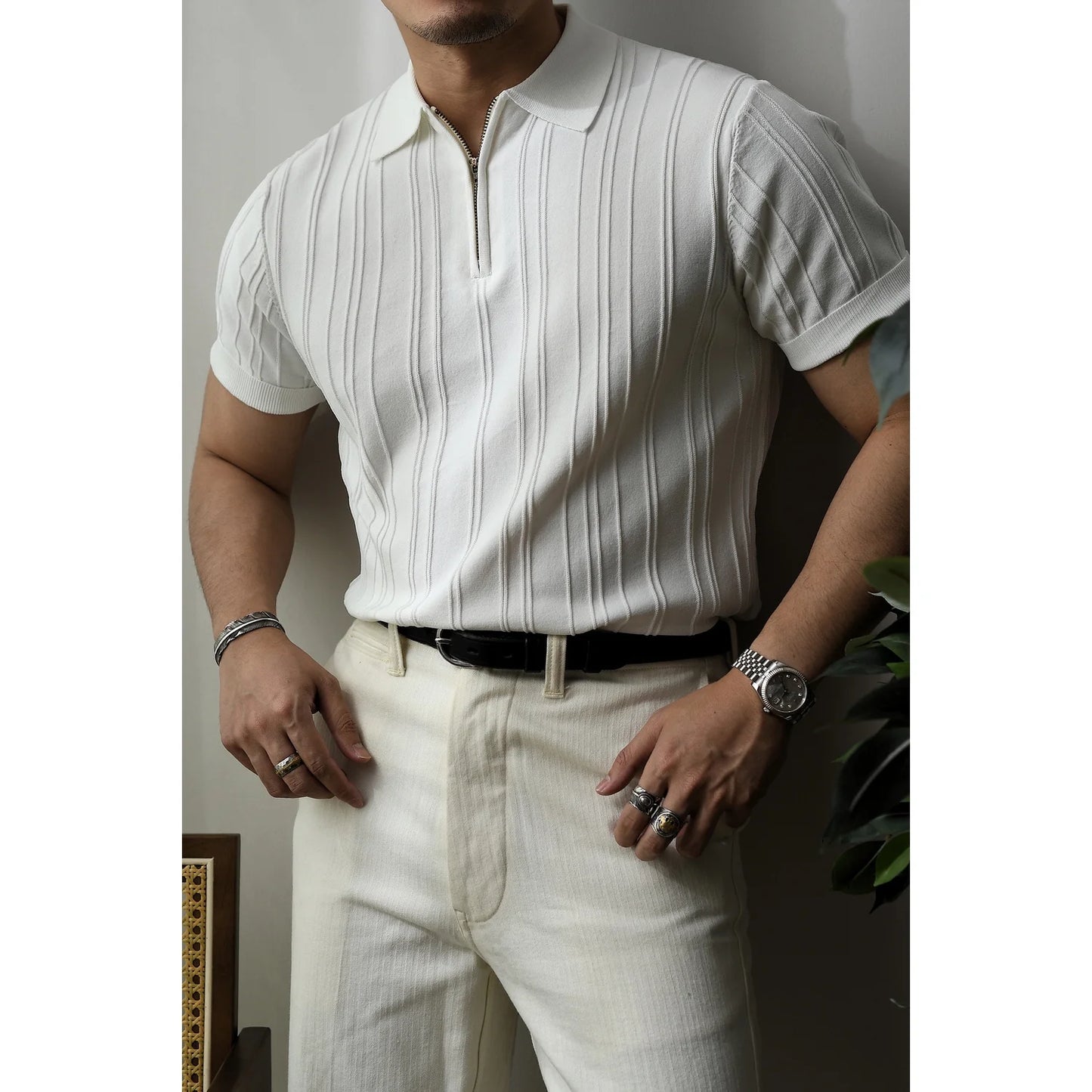 Variant image for Herr Polo Skjorta Blå Storlek M 100% Bomull Slim Fit-38