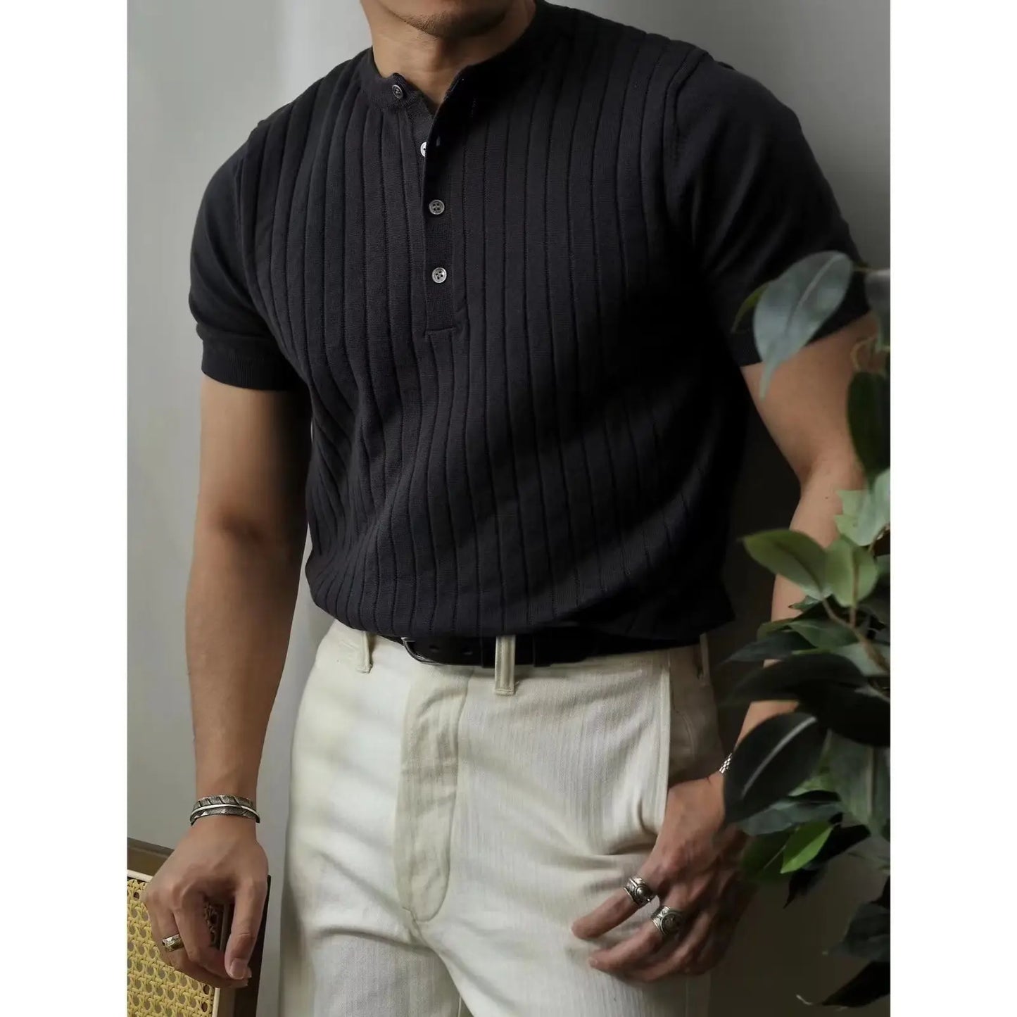 Variant image for Herr Polo Skjorta Blå Storlek M 100% Bomull Slim Fit-12