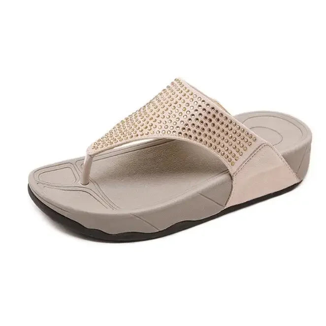 Dam Flip Flops Svart Storlek 38 Gummi med Rhinestone Detaljer-4