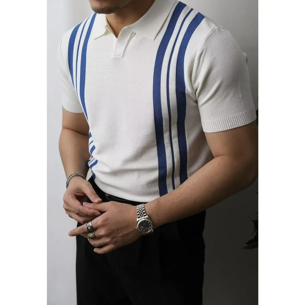 Variant image for Herr Polo Skjorta Blå Storlek M 100% Bomull Slim Fit-41