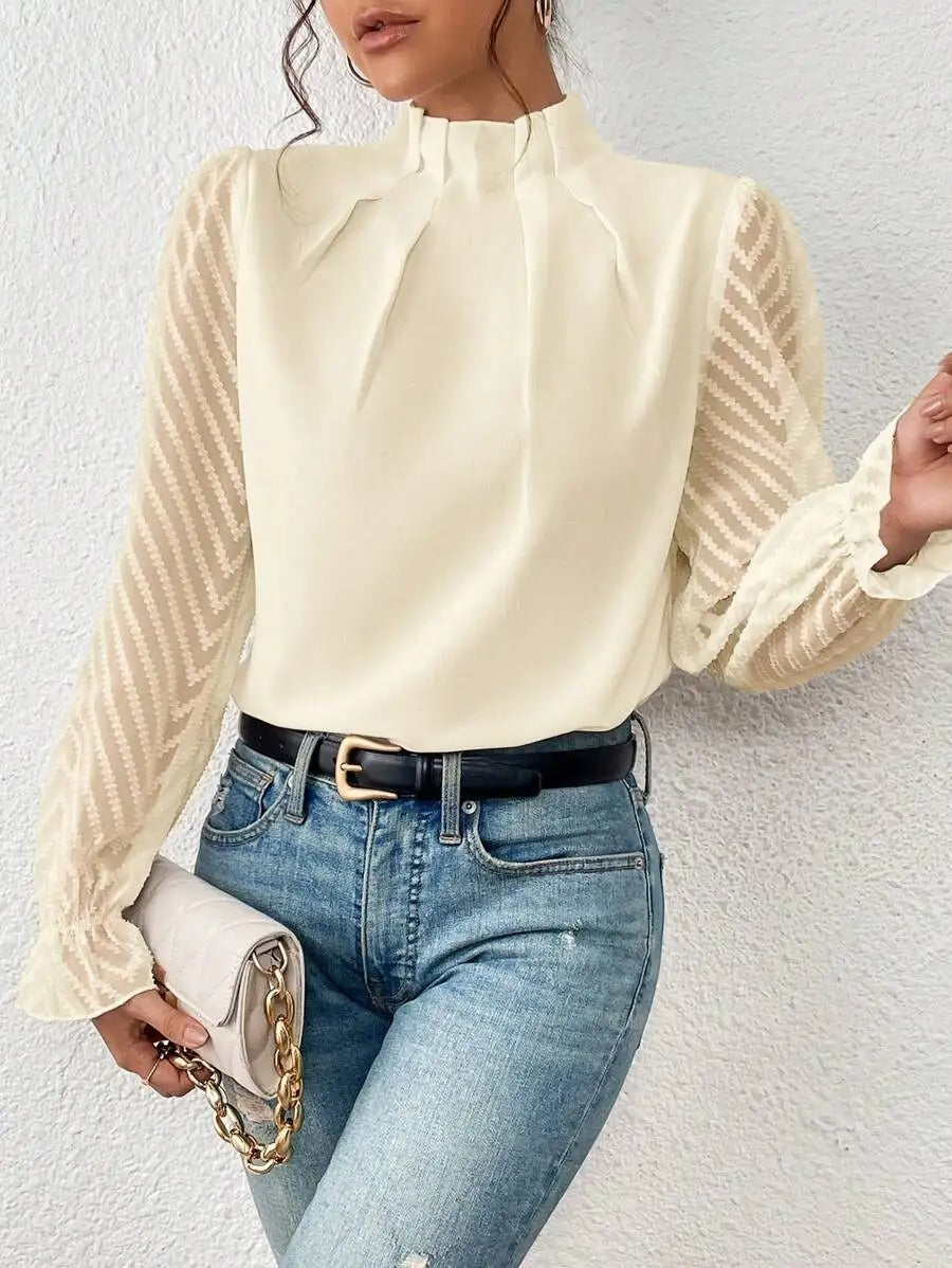 Leah | Mock Neck Puff Långärmad Klänning