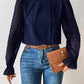 Leah | Mock Neck Puff Långärmad Klänning