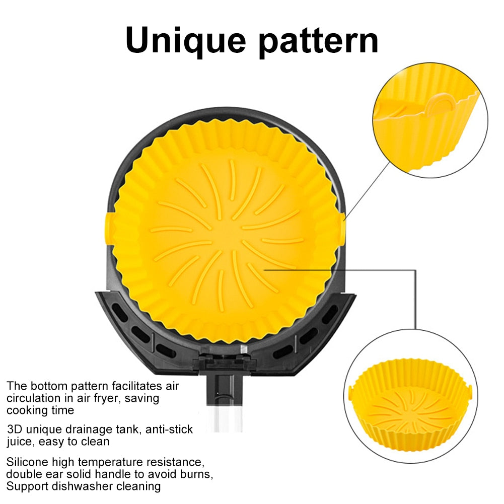 GreenFry - Värmebeständig återanvändbar silikonkorg för bakning i airfryer